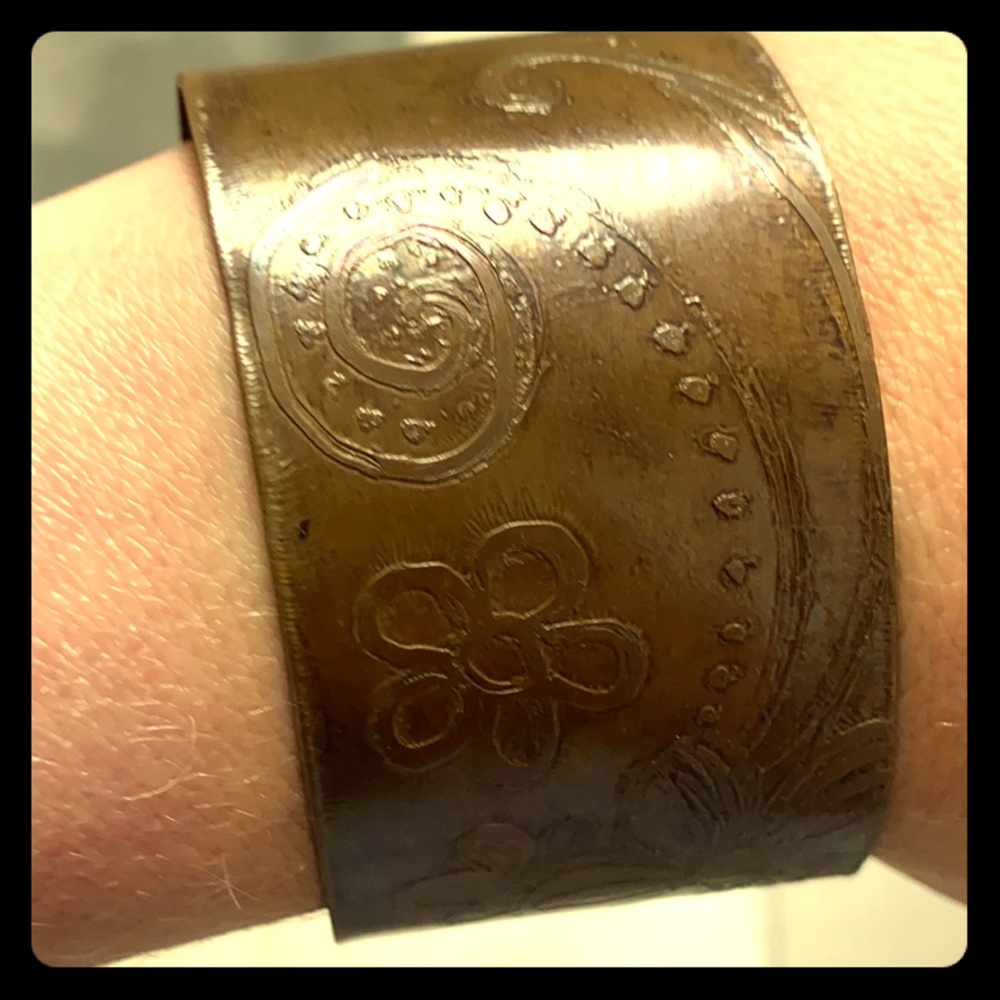 Imprinted Copper bracelet